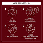OPI xPRESS/ON Malaga Wine - Dark Red Short Round Press On Nails - With Nail Glue - Long Lasting, Reusable & Non-Damaging Short False Nails - Damaged Box
