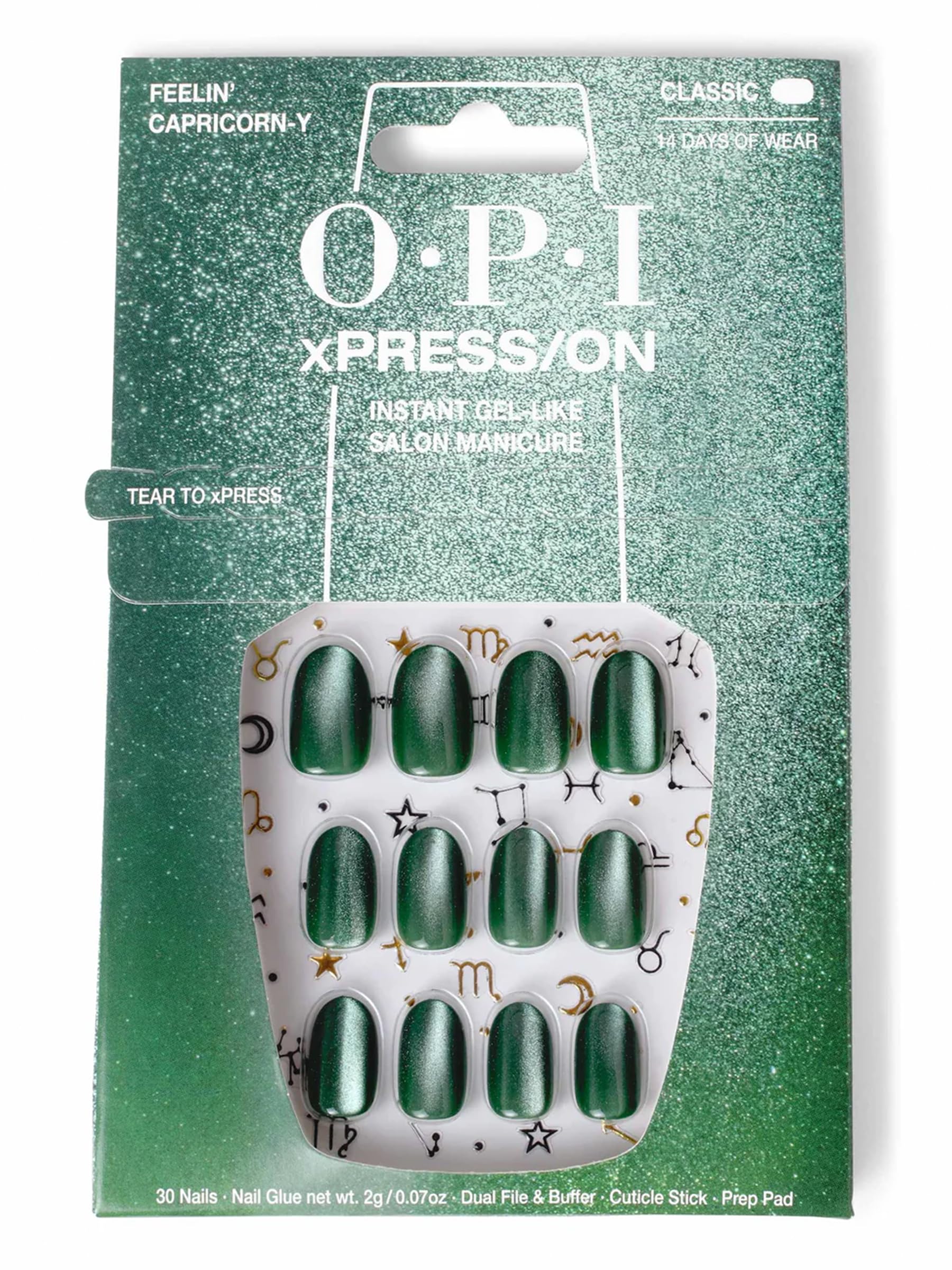 OPI xPRESS/ON Malaga Wine - Dark Red Short Round Press On Nails - With Nail Glue - Long Lasting, Reusable & Non-Damaging Short False Nails - Damaged Box