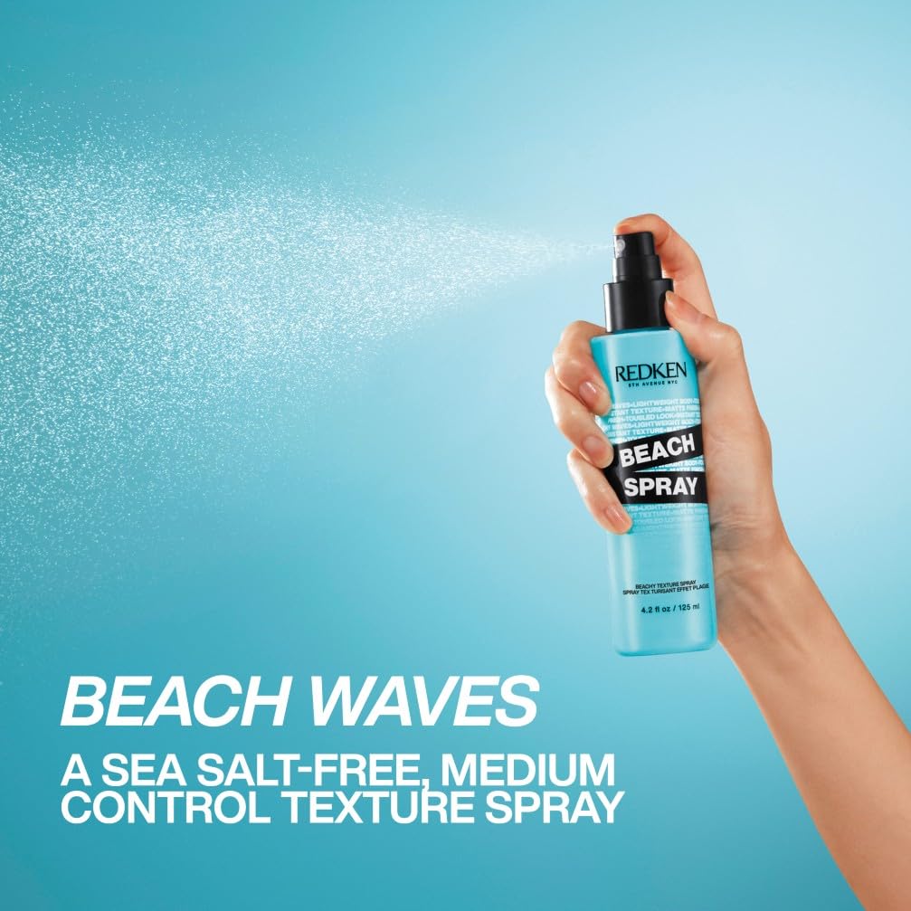 REDKEN, Beach Spray, For Added Hair Definition and Texture, Sea Salt Free, Medium Control Spray, Suitable for All Hair Types, 150ml