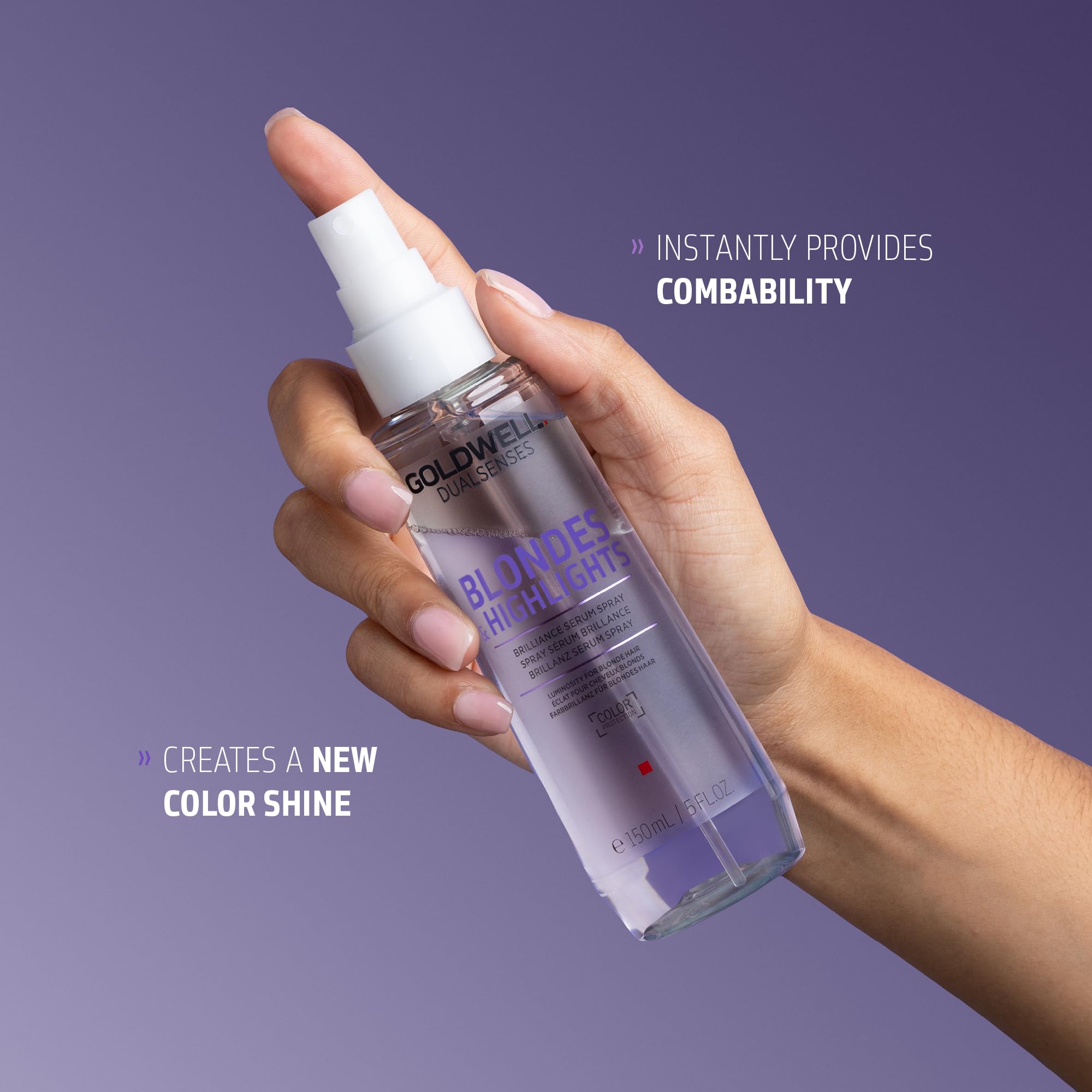 Goldwell Dualsenses Blondes & Highlights Anti-Yellow Serum Spray, For Blonde & Highlighted Hair, Heat Protection, 150ml - Damaged Box