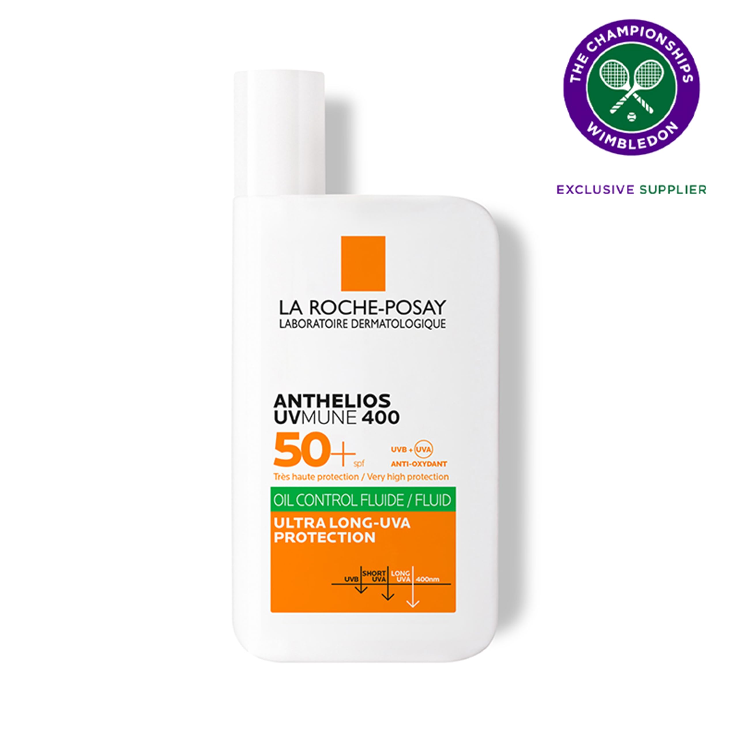 La Roche-Posay Anthelios UVMune 400 Oil Control Invisible Fluid SPF50+, Mattifying Sunscreen For Oily Blemish-Prone Skin, Ultra Long UVA Protection, Sweat Resistant, Non-Comedogenic, 50ml - Damaged Box - BBE 06/2028