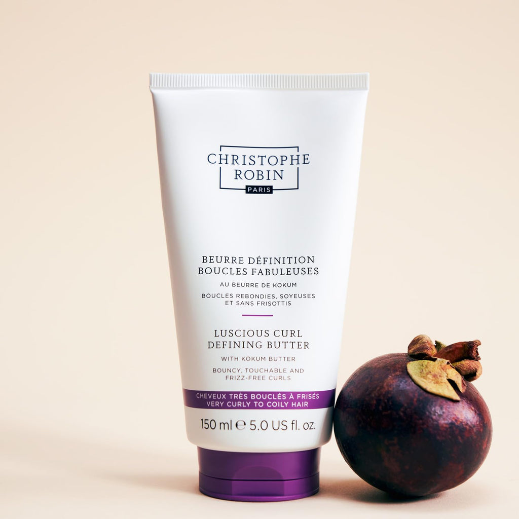 Christophe Robin New Luscious Curl Butter with Kokum Butter 150ml - Intense Hydration & Curl Definition, Nourishes & Softens Curly Hair, Frizz Control & Shine - Damaged Box