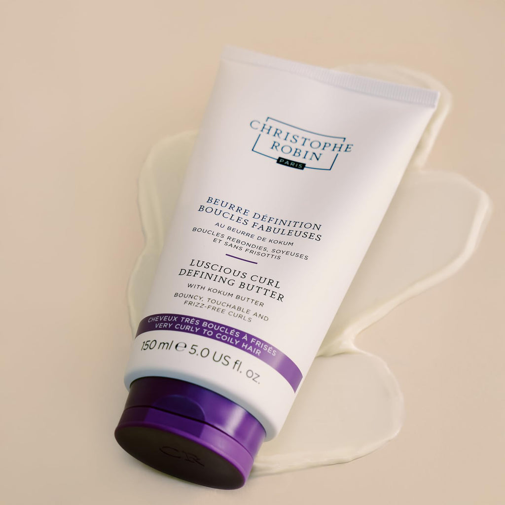 Christophe Robin New Luscious Curl Butter with Kokum Butter 150ml - Intense Hydration & Curl Definition, Nourishes & Softens Curly Hair, Frizz Control & Shine - Damaged Box