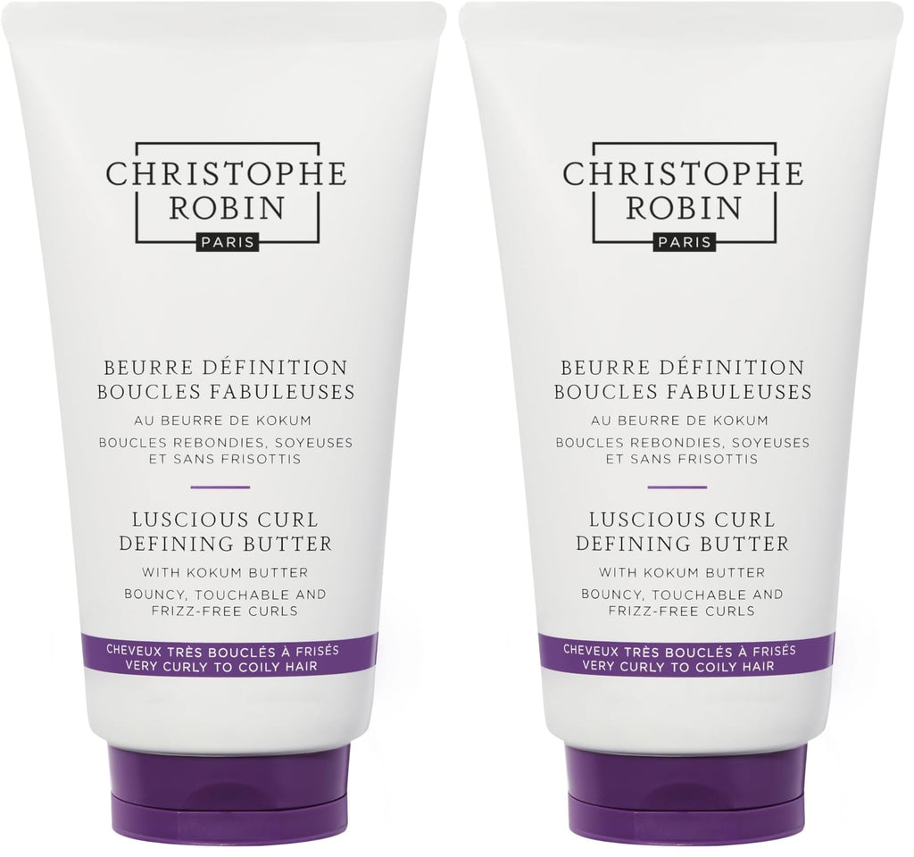 Christophe Robin New Luscious Curl Butter with Kokum Butter 150ml - Intense Hydration & Curl Definition, Nourishes & Softens Curly Hair, Frizz Control & Shine - Damaged Box