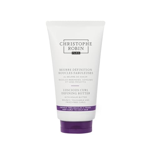 Christophe Robin New Luscious Curl Butter with Kokum Butter 150ml - Intense Hydration & Curl Definition, Nourishes & Softens Curly Hair, Frizz Control & Shine - Damaged Box