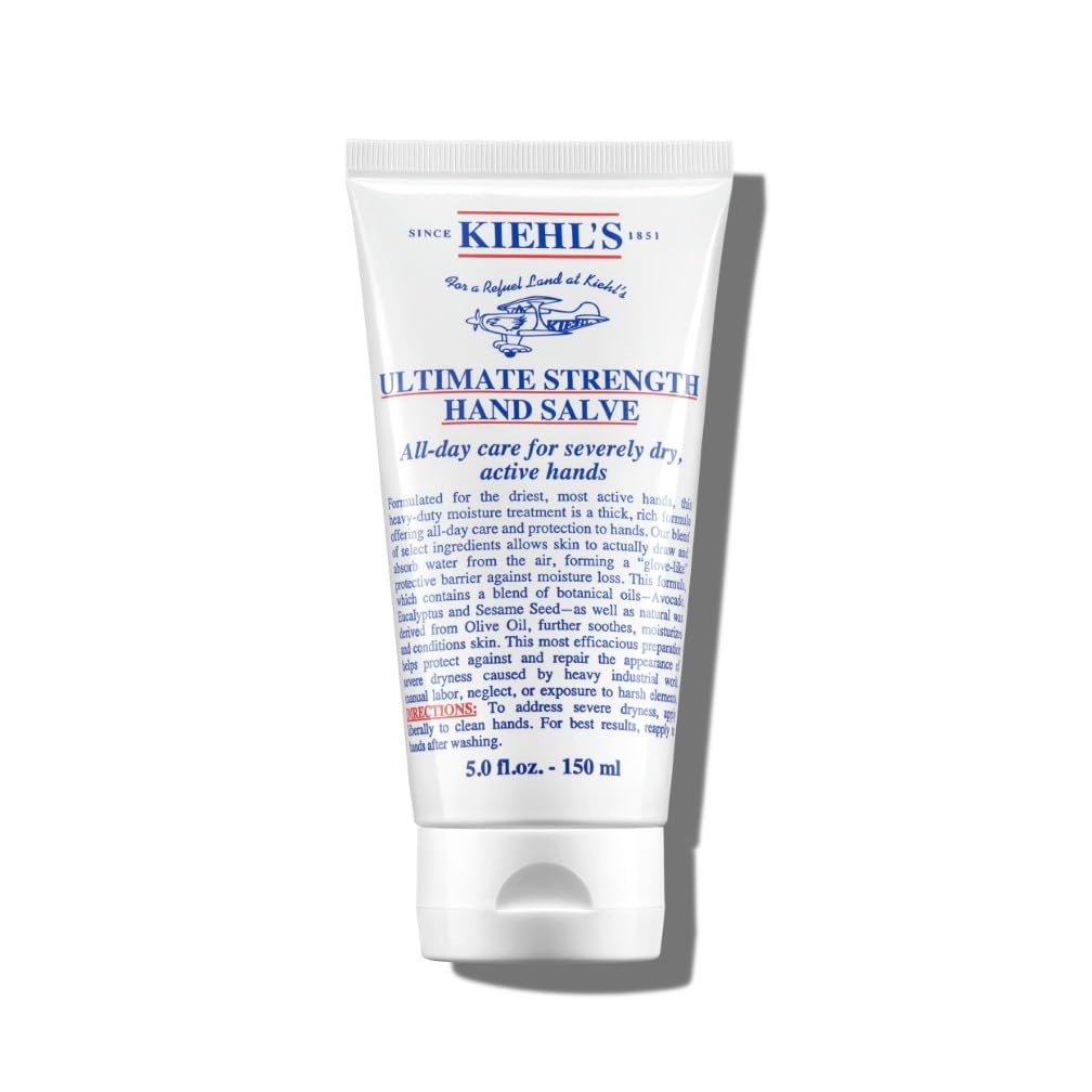 Kiehl's Ultimate Strength Hand Salve, Maximum-Strength Deeply Hydrating Hand Cream with Botanical Oils and Natural Emollients, Protects and Repairs Severely Dry Cracked Hands