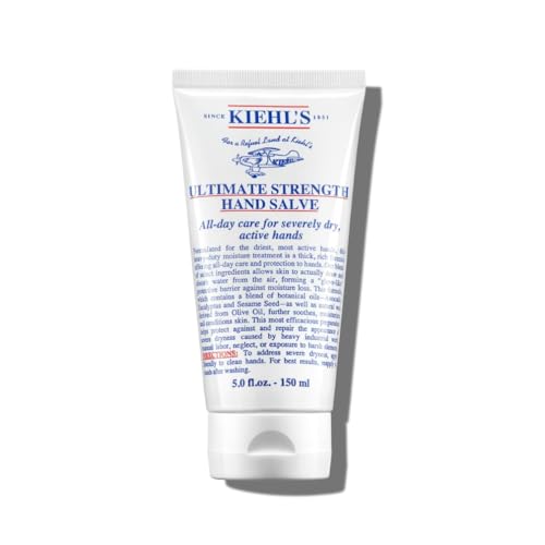 Kiehl's Ultimate Strength Hand Salve, Maximum-Strength Deeply Hydrating Hand Cream with Botanical Oils and Natural Emollients, Protects and Repairs Severely Dry Cracked Hands
