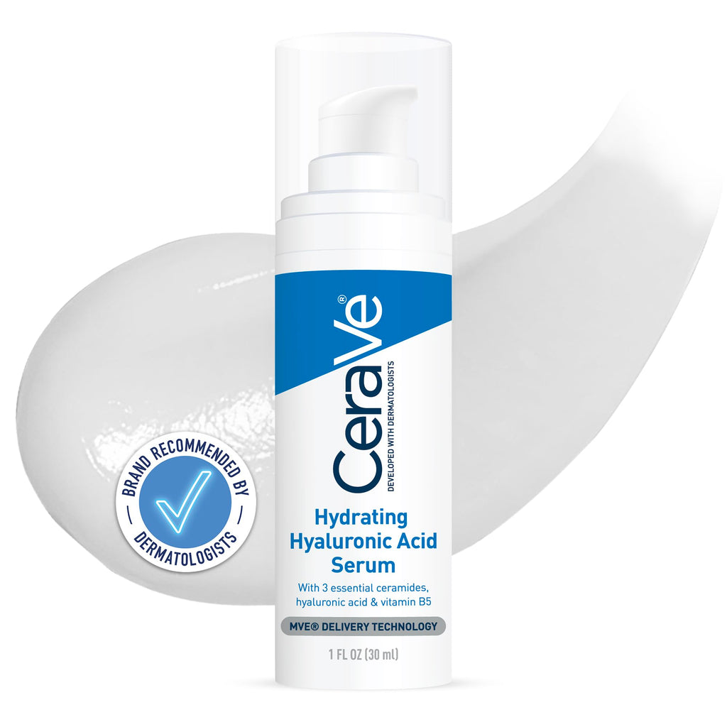CeraVe Hydrating Hyaluronic Acid Serum - 3 Essential Ceramides & Vitamin B5 - Lightweight Gel - 30ml Face Serum - Damaged Box