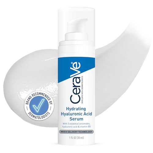 CeraVe Hydrating Hyaluronic Acid Serum - 3 Essential Ceramides & Vitamin B5 - Lightweight Gel - 30ml Face Serum - Damaged Box