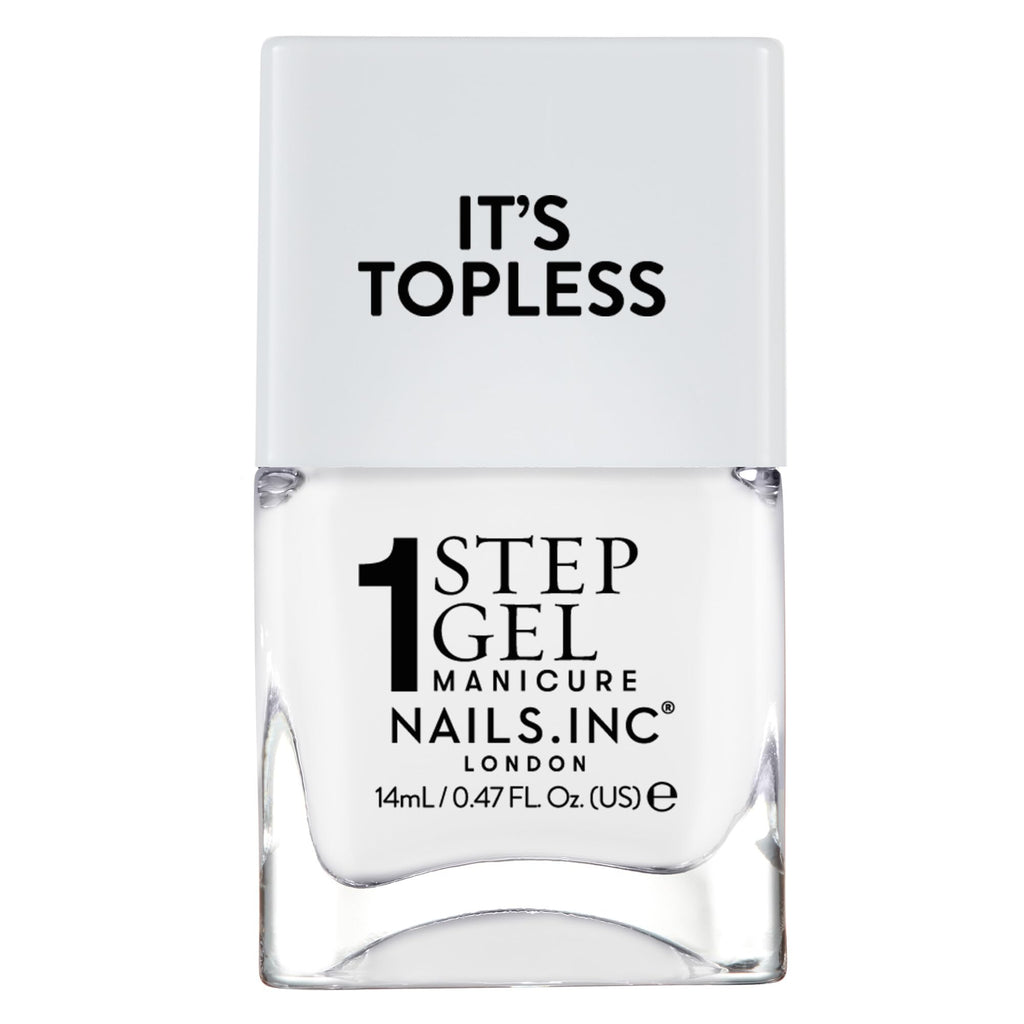 Nails Inc It's Topless Gel-Like Nail Polish, 4-in-1 Base Coat, Treatment, Colour & Top Coat, Long Lasting, Strong, Chip Free Nails, Glossy Salon Quality Manicure, Air Dry Nail Polish, Allegra, 14 ML
