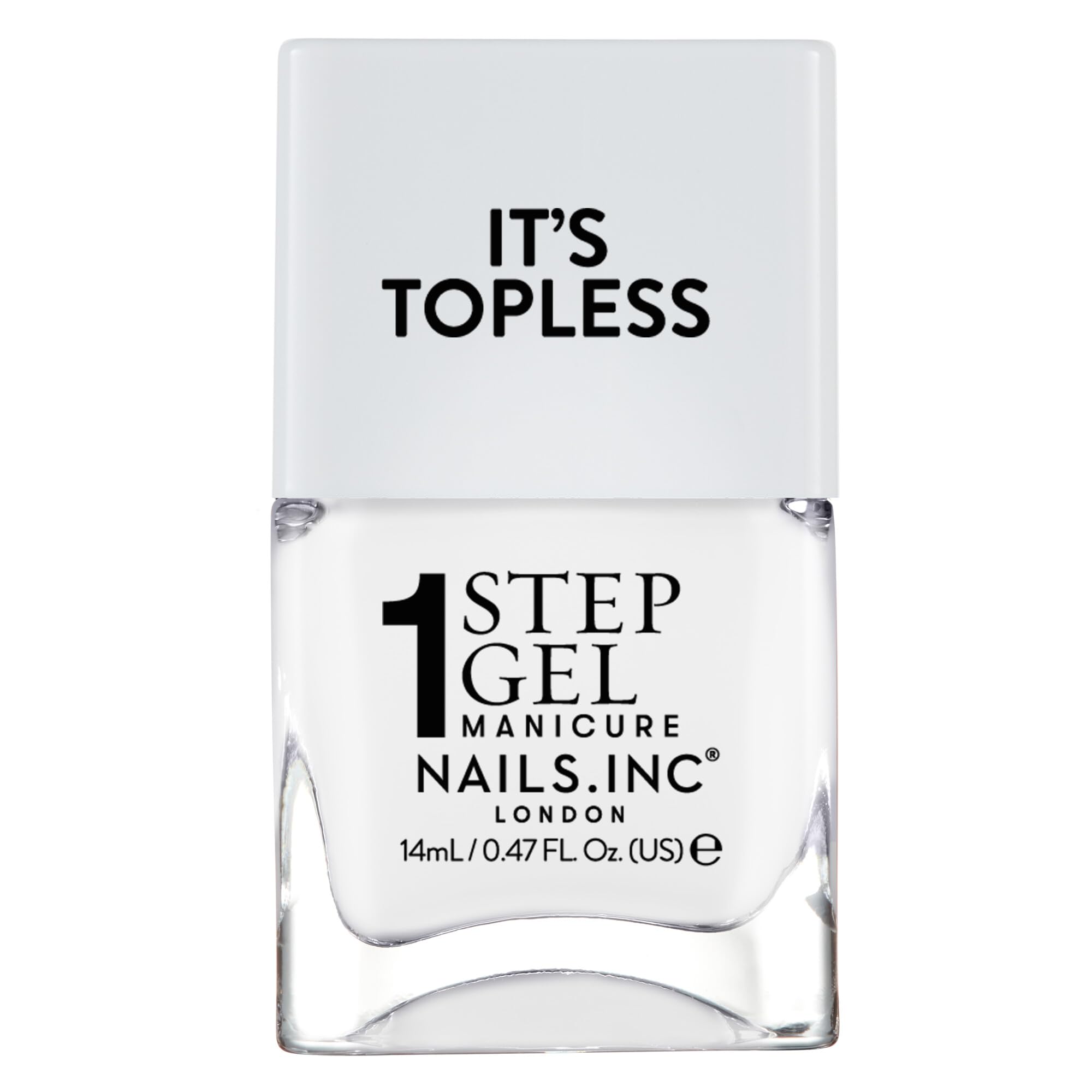 Nails Inc It's Topless Gel-Like Nail Polish, 4-in-1 Base Coat, Treatment, Colour & Top Coat, Long Lasting, Strong, Chip Free Nails, Glossy Salon Quality Manicure, Air Dry Nail Polish, Allegra, 14 ML