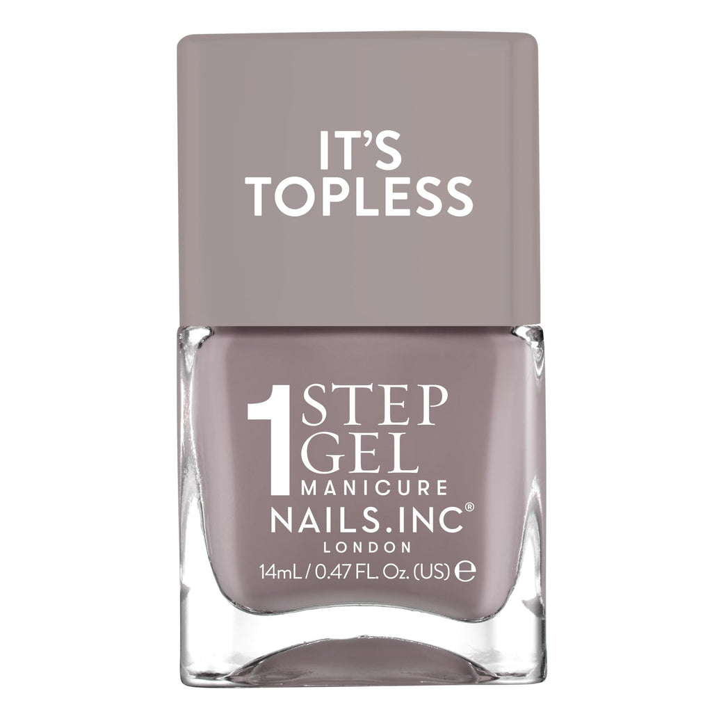 Nails Inc It's Topless Gel-Like Nail Polish, 4-in-1 Base Coat, Treatment, Colour & Top Coat, Long Lasting, Strong, Chip Free Nails, Glossy Salon Quality Manicure, Air Dry Nail Polish, Allegra, 14 ML
