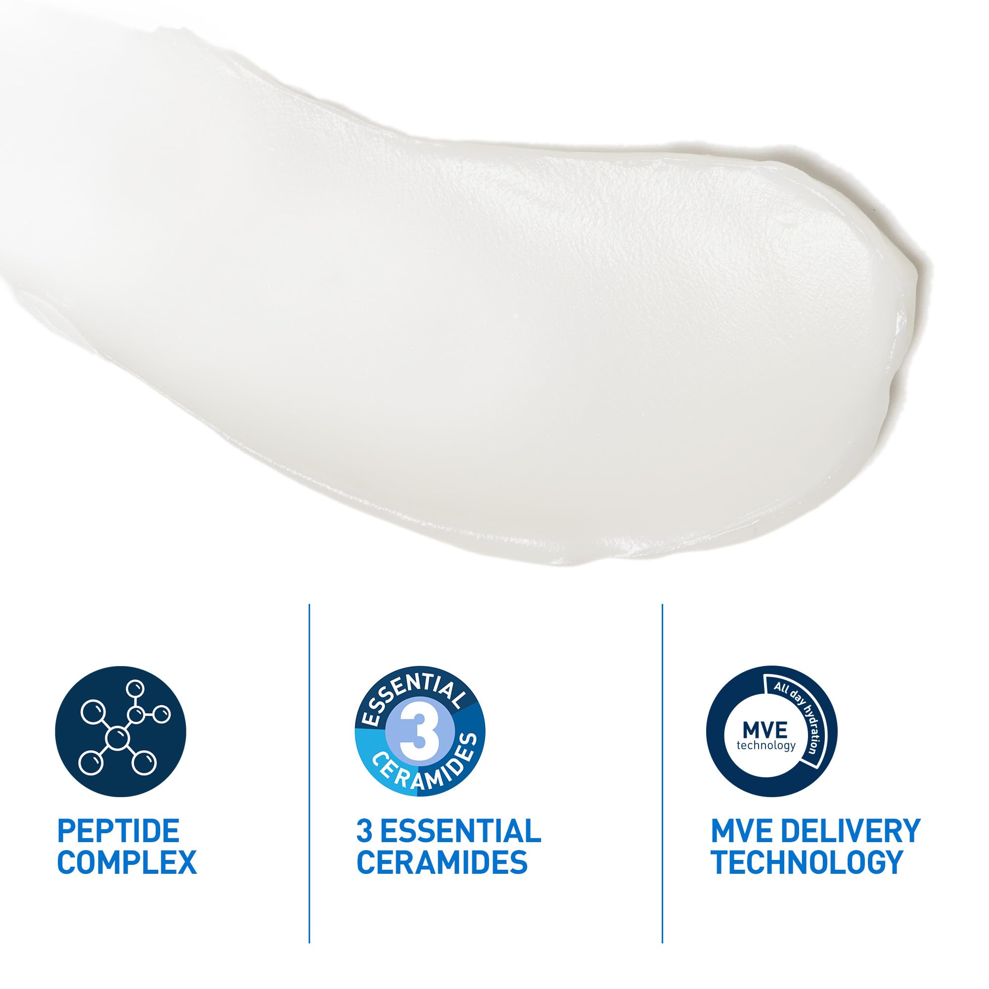 CeraVe Skin Renewing Peptide Cream, Peptide Complex, With Hyaluronic Acid, 3 Essential Ceramides, MVE Technology, Non-Greasy Intensive Moisturiser, For All Skin Types Including Sensitive, 48g