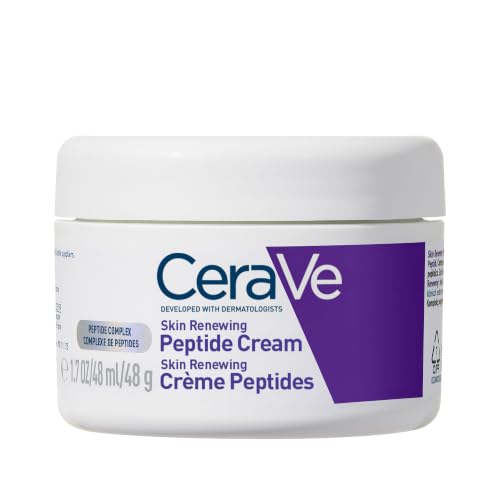 CeraVe Skin Renewing Peptide Cream, Peptide Complex, With Hyaluronic Acid, 3 Essential Ceramides, MVE Technology, Non-Greasy Intensive Moisturiser, For All Skin Types Including Sensitive, 48g