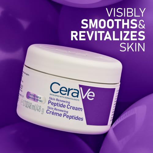 CeraVe Skin Renewing Peptide Cream, Peptide Complex, With Hyaluronic Acid, 3 Essential Ceramides, MVE Technology, Non-Greasy Intensive Moisturiser, For All Skin Types Including Sensitive, 48g