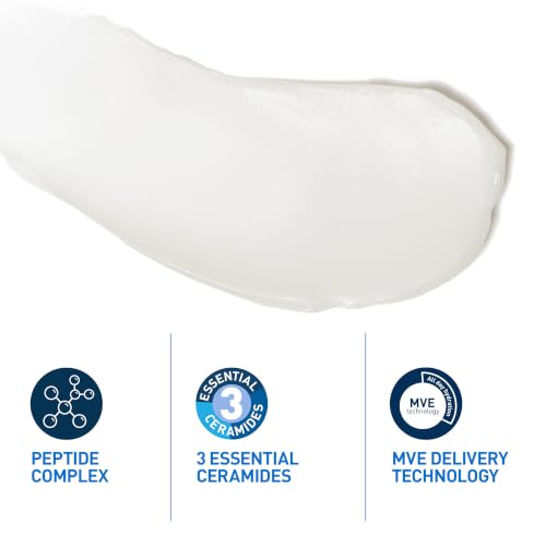 CeraVe Skin Renewing Peptide Cream, Peptide Complex, With Hyaluronic Acid, 3 Essential Ceramides, MVE Technology, Non-Greasy Intensive Moisturiser, For All Skin Types Including Sensitive, 48g