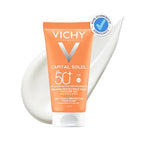Vichy Captial Soleil Dry Touch Protective Face Fluid SPF 50+, Mattifying Sunscreen with Airlicium for Long-Lasting Shine Control, For All Skin Types, 50ml - Damaged Box
