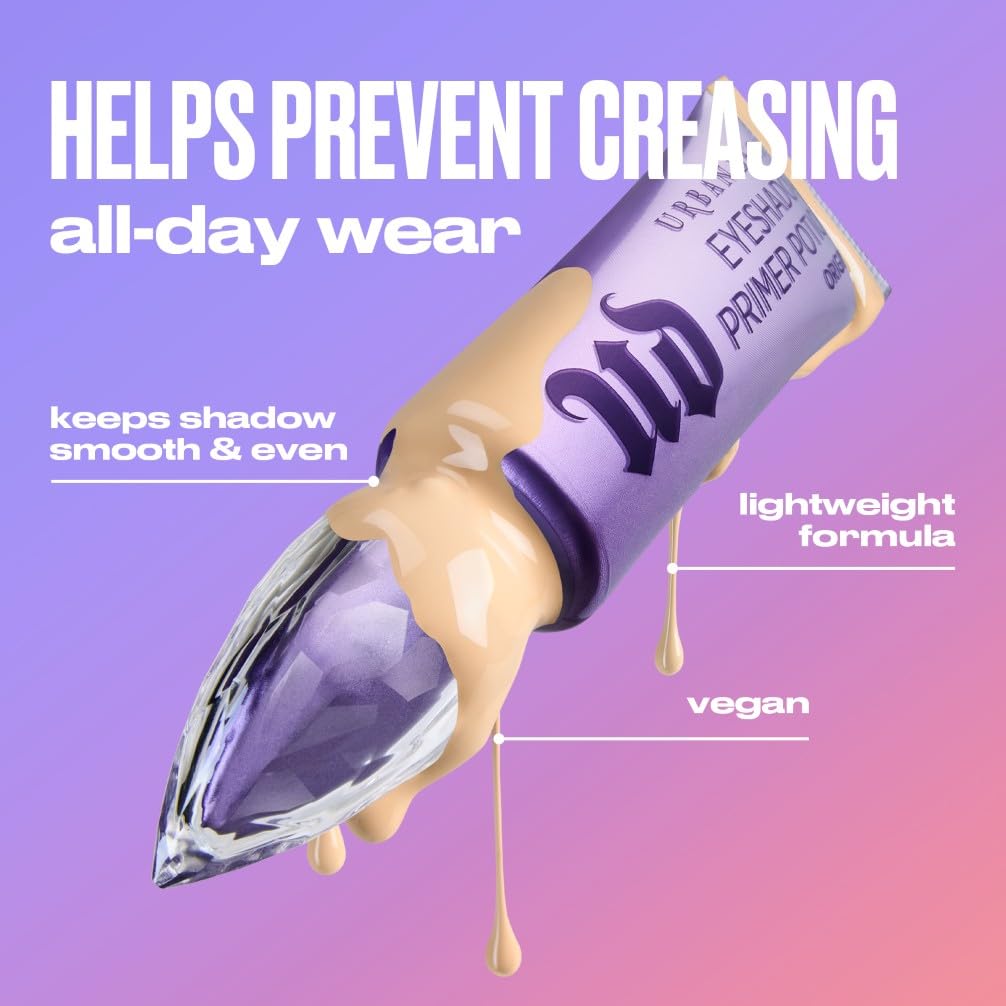 Urban Decay Eyeshadow Primer Potion, Smooths Imperfections, Preps Lids for Vibrant Crease-Free Makeup, Up to 24-Hour Long-Lasting, Vegan Formula*, Polymer Technology, Original Transparent Shade, 10ml - Damaged Box