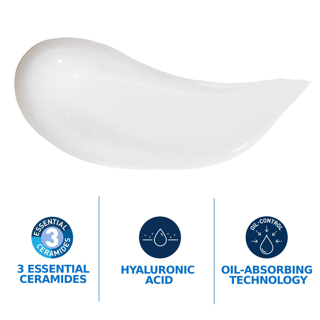 CeraVe Oil Control Moisturising Gel Cream - Matte Finish, 52ml - For Oily & Combination Skin with Ceramides & Hyaluronic Acid - Damaged Box