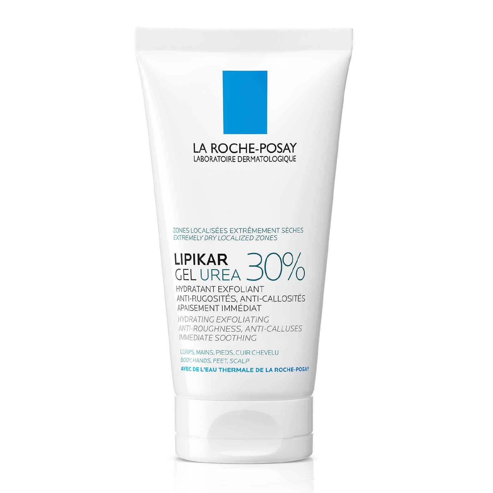 La Roche Posay Lipikar Urea 30% Exfoliating Moisturising Gel With Niacinamide, Intensive Care for Extremely Dry, Rough & Thick Localized Zones, Soothing Body Treatment, 50ml - Damaged Box