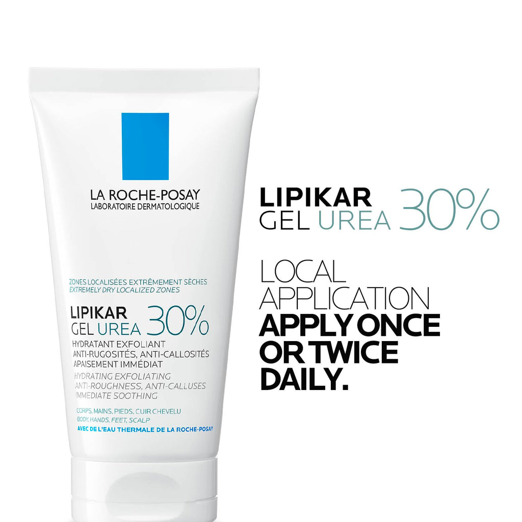 La Roche Posay Lipikar Urea 30% Exfoliating Moisturising Gel With Niacinamide, Intensive Care for Extremely Dry, Rough & Thick Localized Zones, Soothing Body Treatment, 50ml - Damaged Box