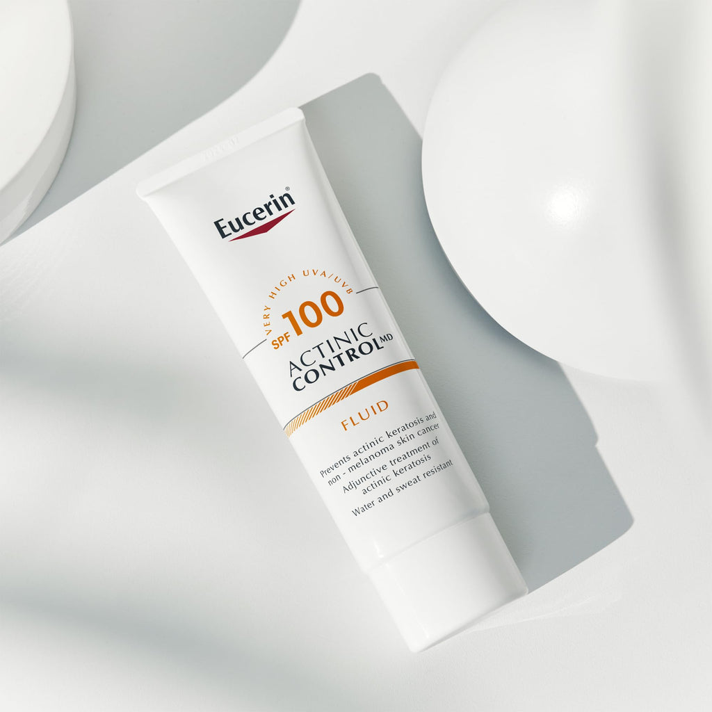 Eucerin Sun Actinic Control MD SPF 100 80ml, Medical Sunscreen for Actinic Keratosis and Non-Melanoma Skin Cancer Prevention, Fragrance-Free, Water-Resistant Factor 100 Sun Cream - Damaged Box - BBE 06/2028