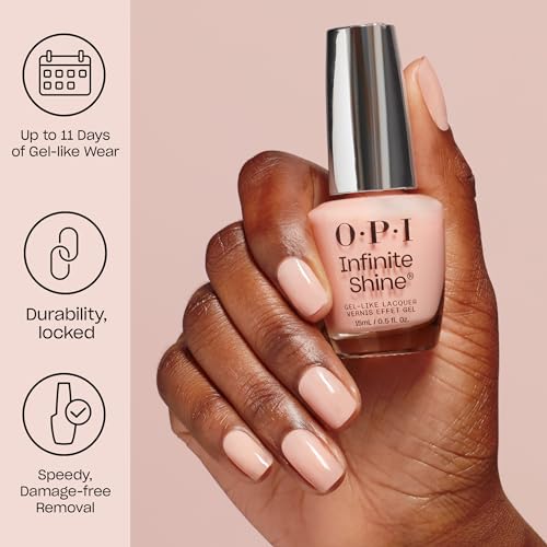 OPI Infinite Shine Nail Polish - Funny BunnyTM - Gel Like & Long Lasting White Cr`eme Nail Polish - with Pre-Cured Gel Technology & OPI Pro-Wide Brush (15ml) - Damaged Box