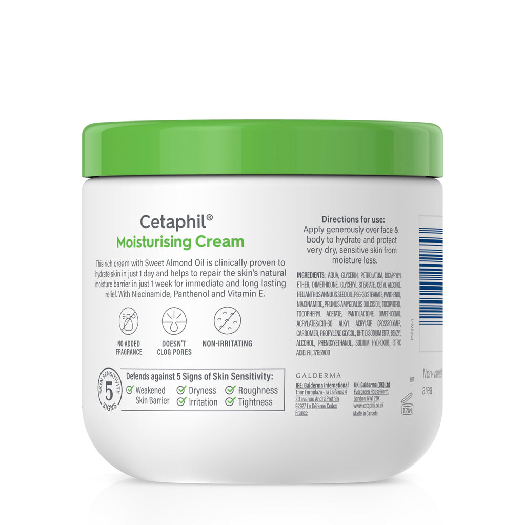 Cetaphil Body Moisturiser, 453g, Moisturising Cream For Dry to Very Dry, Sensitive Skin, With Niacinamide & Vitamin E