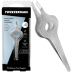 Tweezerman Wide Grip Tweezer, Extra Large Tweezers, Professional Stainless Steel Precision Tweezers for Facial Hair and Eyebrows, (Pack of 1) - Damaged Box