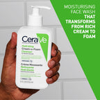 CeraVe Cream-to-Foam Cleanser With Amino Acids, 3 Essential Ceramides, Hyaluronic Acid, MVE Technology, For Normal to Dry Skin, Fragrance Free, Non-Comedogenic, 236ml - Damaged Box