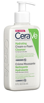 CeraVe Cream-to-Foam Cleanser With Amino Acids, 3 Essential Ceramides, Hyaluronic Acid, MVE Technology, For Normal to Dry Skin, Fragrance Free, Non-Comedogenic, 236ml - Damaged Box