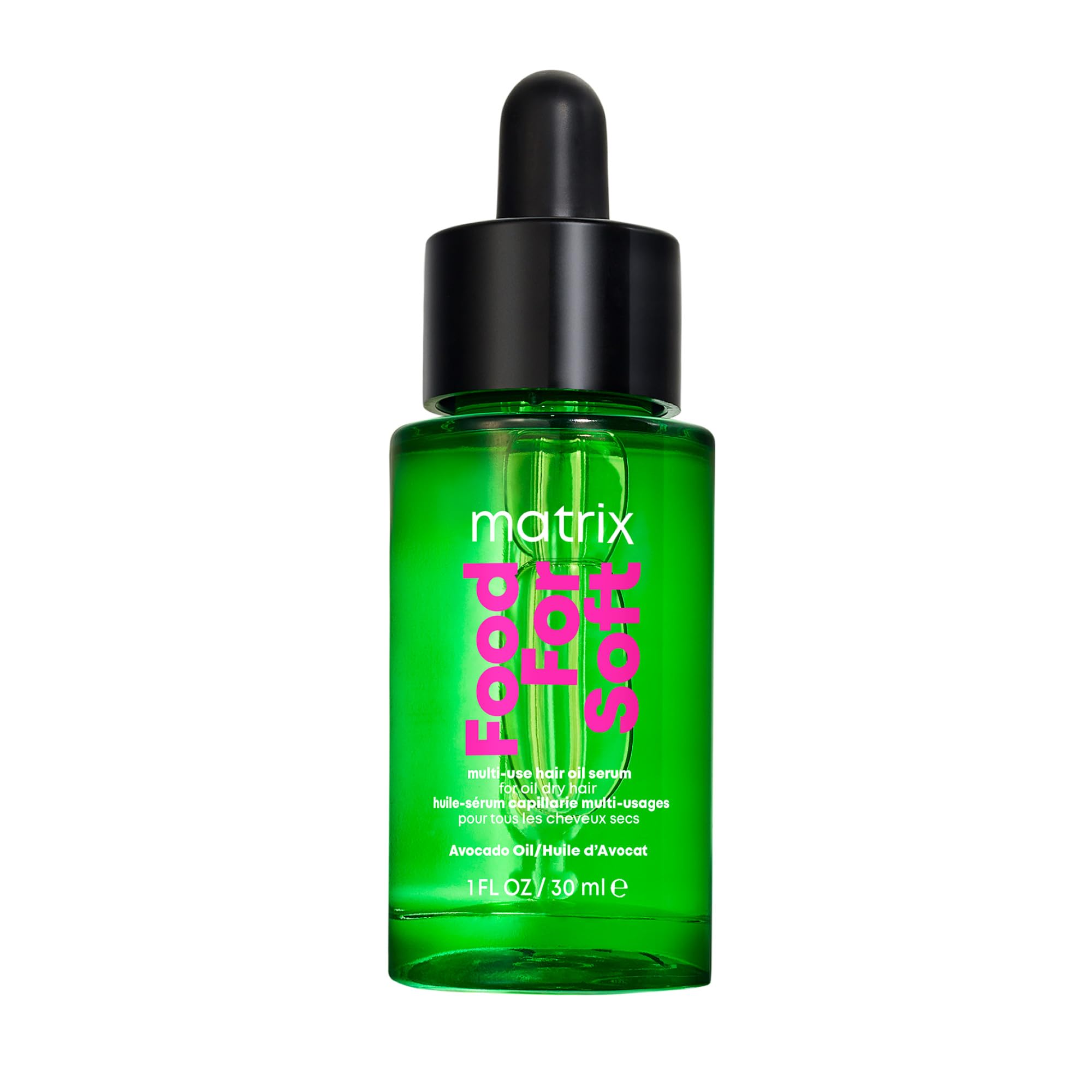 Food For Soft Hair Serum Oil For Dry, Brittle, and All Hair Types - Softens, Smooths, and Adds Shine With Heat Protection, Repairing Leave In With Avocado Oil 30ml - Damaged Box