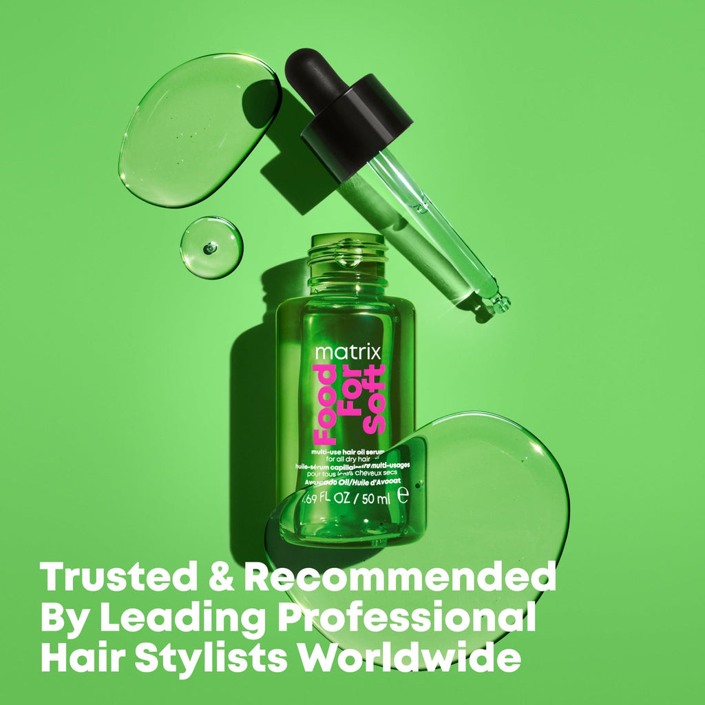 Food For Soft Hair Serum Oil For Dry, Brittle, and All Hair Types - Softens, Smooths, and Adds Shine With Heat Protection, Repairing Leave In With Avocado Oil 30ml - Damaged Box