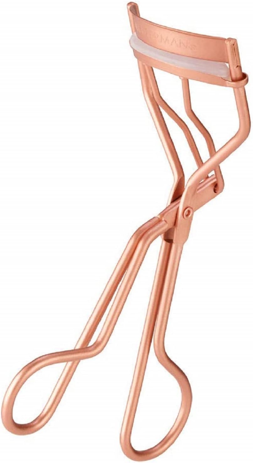 Tweezerman Rose Gold Lash Curler, for a Wide-Awake, Lifted Look for and Effortless Curl, Thick Rounded Silicone Hypoallergenic Pads, 3 Replacement Pads Included (Pack of 1) - Damaged Box