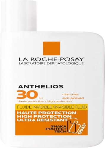 La-Roche-Posay Anthelios SPF30 Invisible Fluid Sunscreen for High Protection from UVB and UVA Rays, Light Weight and Ultra Resistant, Suitable for Sensitive Skin, 50ml - Damaged Box
