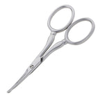 Tweezerman Facial Hair Scissors - Rounded Tip Stainless Steel for Eyebrows, Nose, Moustache, Beard, Ear Hair - 1 Pack - Damaged Box