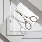 Tweezerman Facial Hair Scissors - Rounded Tip Stainless Steel for Eyebrows, Nose, Moustache, Beard, Ear Hair - 1 Pack - Damaged Box