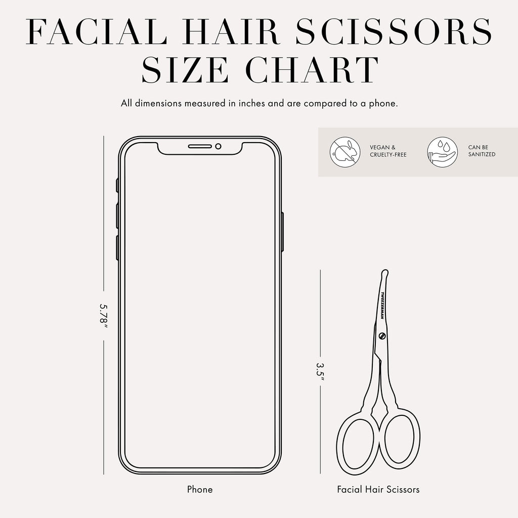 Tweezerman Facial Hair Scissors - Rounded Tip Stainless Steel for Eyebrows, Nose, Moustache, Beard, Ear Hair - 1 Pack - Damaged Box