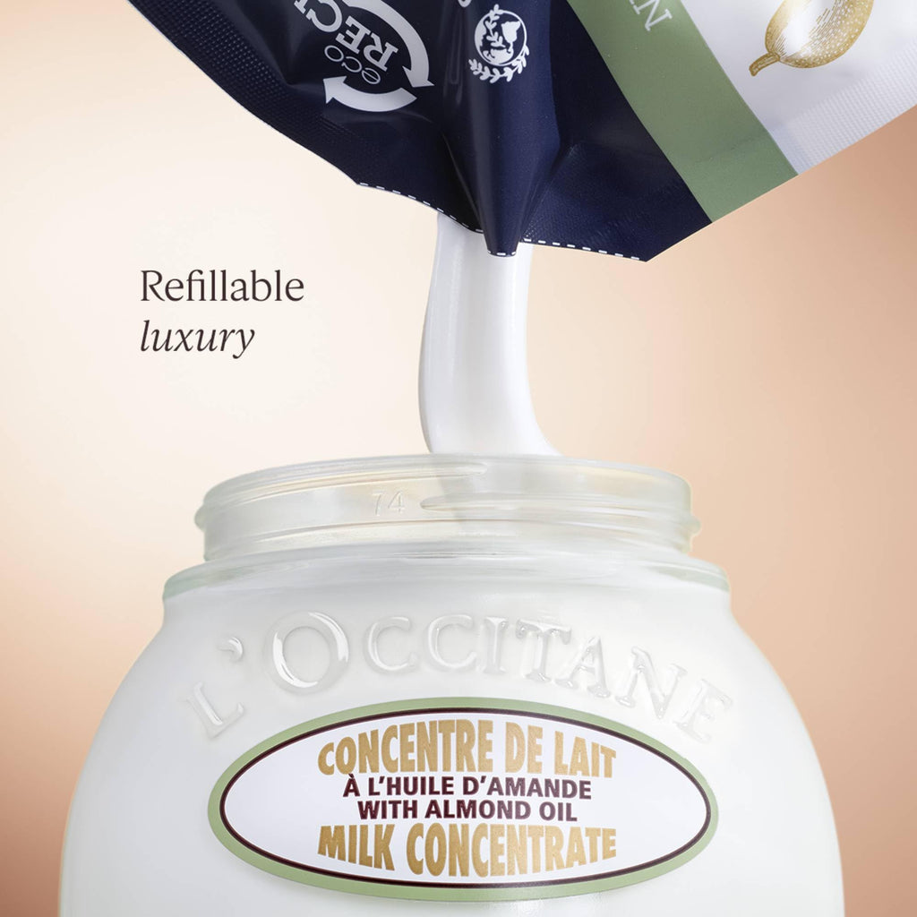 L'OCCITANE Almond Milk Concentrate 200ml | Enriched with Almond Oil | Vegan & 95% Readily Biodegradable | 48 Hour Hydration | Clean & Luxury Beauty Bodycare for All Skin Types - Damaged Box