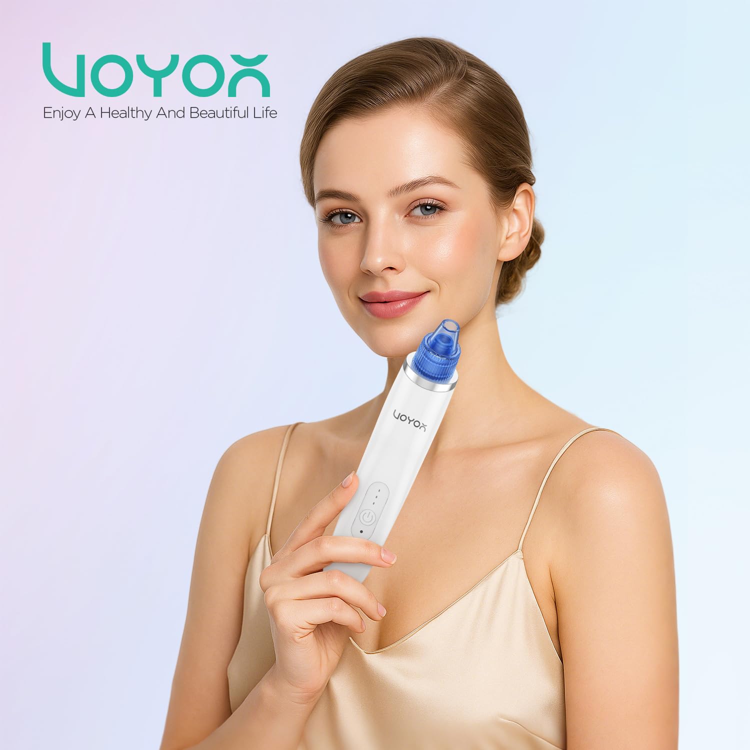 VOYOR Blackhead Remover Vacuum 6 Suction Heads Rechargeable Black Head Remover Tool for Face Pore Vacuum Cleaner Acne Comedone Pimple Whitehead Extractor BR410 - Damaged Box