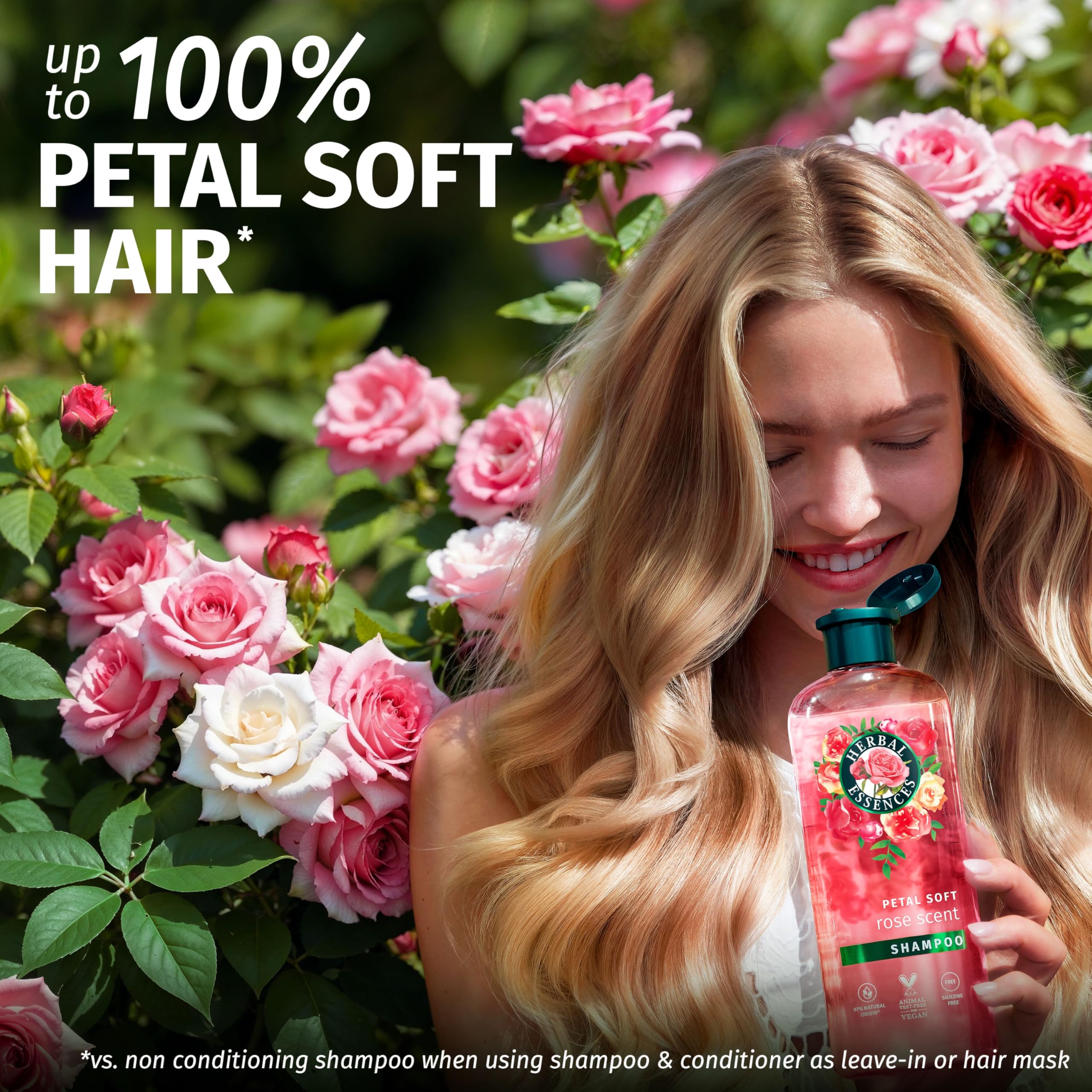 Herbal Essences Rose Scent Petal Soft Giftset: Shampoo 250ml, Conditioner 200ml, Leave-In Spray 145ml - Damaged Box