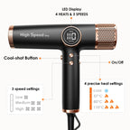 Faszin Hair Dryer, Lightweight Hairdryer with 110,000 RPM High Speed Motor for Fast Drying, 200 Million Ionic Hairdryers for Women & Men, Low Noise Hair Dryers, with 3 Magnetic Nozzle