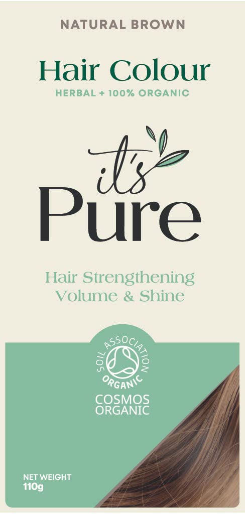 It's Pure Organic Herbal Hair Dye in Natural Brown 110g - Damaged Box