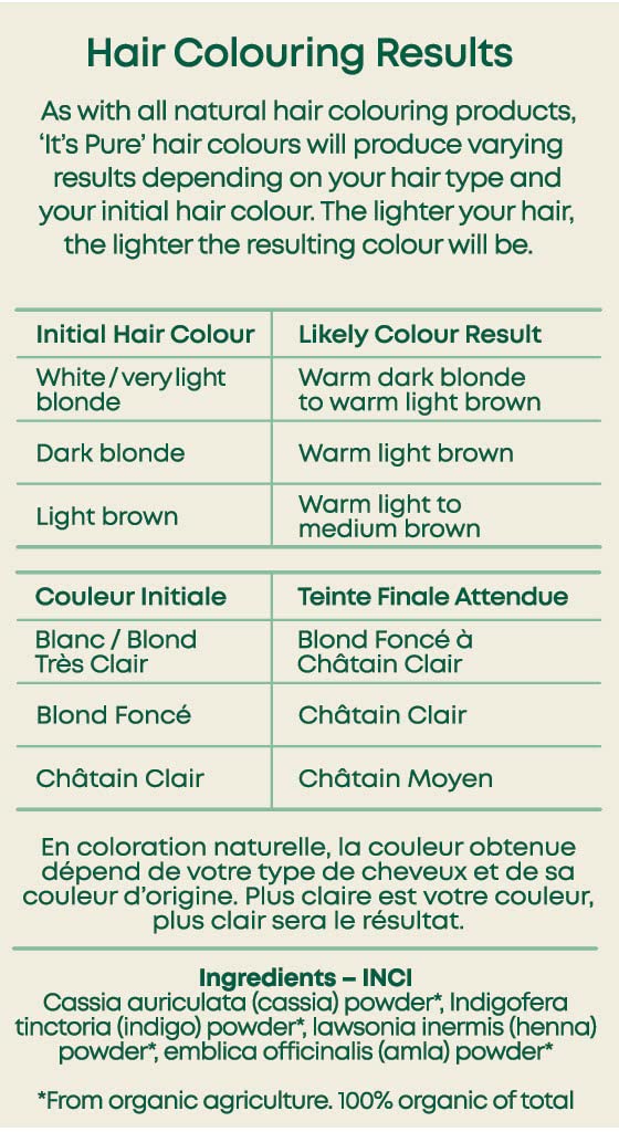 It's Pure Organic Herbal Hair Dye in Natural Brown 110g - Damaged Box