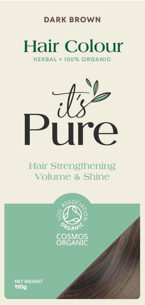 It's Pure Organic Herbal Hair Dye in Natural Brown 110g - Damaged Box