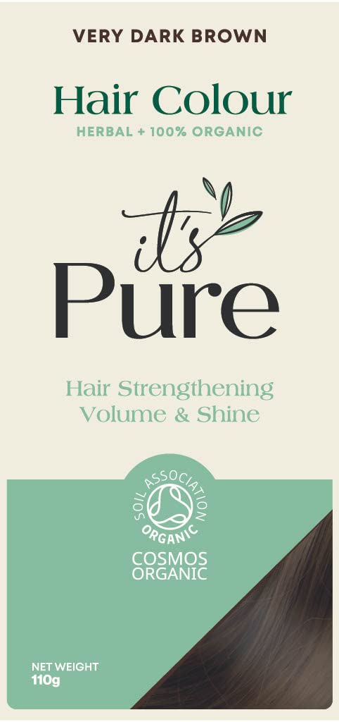 It's Pure Organic Herbal Hair Dye in Natural Brown 110g - Damaged Box