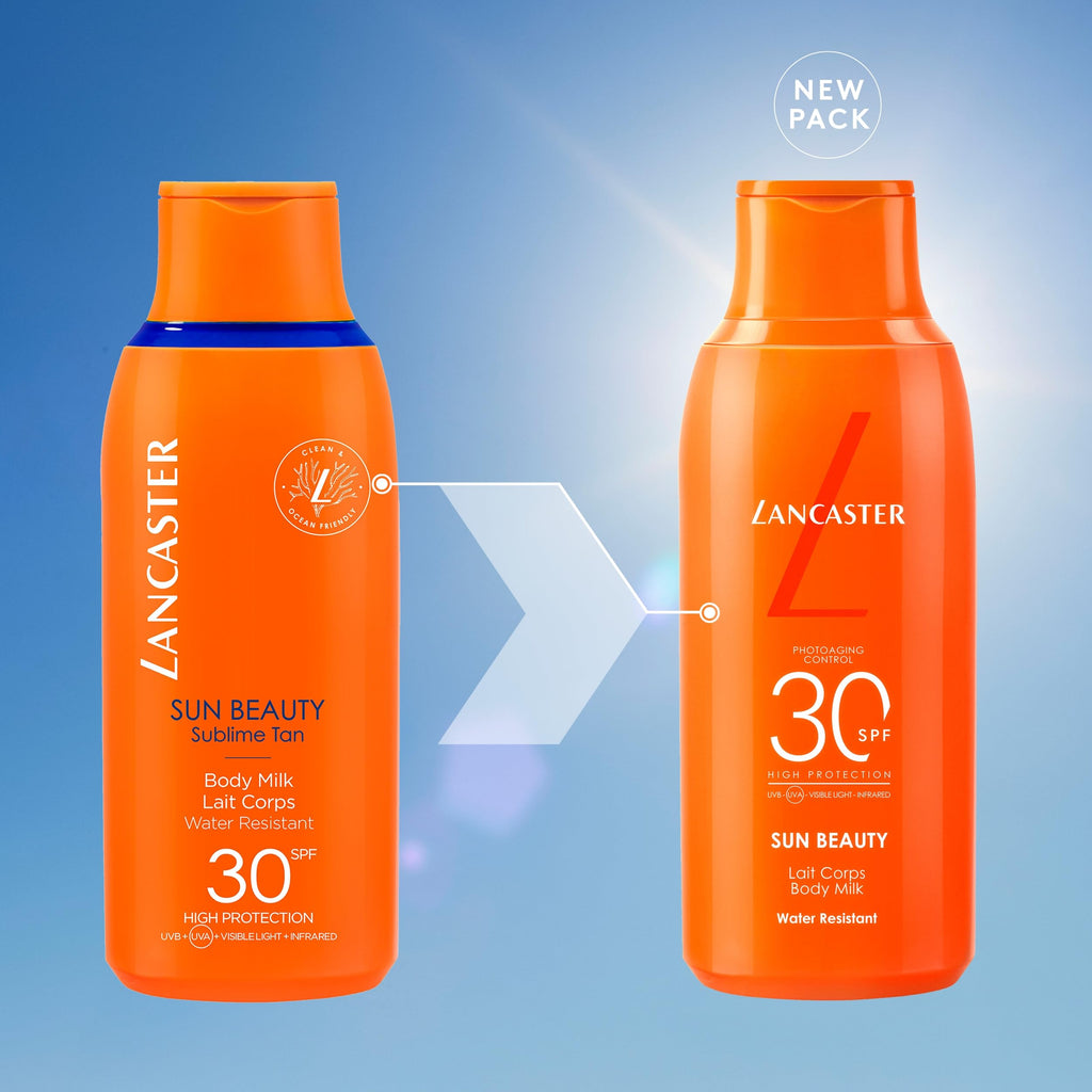 Lancaster Sun Beauty Body Milk SPF30 400ml - Photoaging Control - Broad Spectrum Sun Protection - Vegan