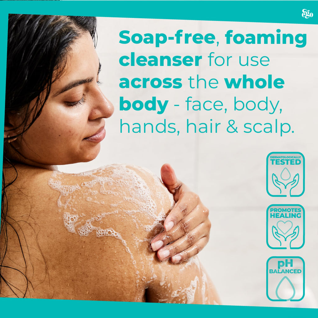 QV Gentle Wash (500g) for Dry, Sensitive Skin, pH Balanced, Unscented, Soap Free, Moisturising Soap alternative that lathers for Dry Skin Eczema, Psoriasis, Dermatitis for whole body - BBE 02/2031