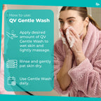 QV Gentle Wash (500g) for Dry, Sensitive Skin, pH Balanced, Unscented, Soap Free, Moisturising Soap alternative that lathers for Dry Skin Eczema, Psoriasis, Dermatitis for whole body - BBE 02/2031