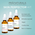 PraNaturals Skin Perfector Face Serum Kit 3x30ml - Hyaluronic Acid, Retinol & Vitamin C - Face Care Anti Ageing Lotion, Reduces fine lines and wrinkles, Enriched with natural oils and vitamins